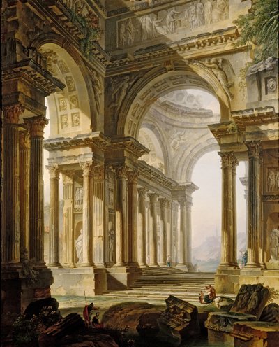 Templo en ruinas de Pierre Antoine Demachy